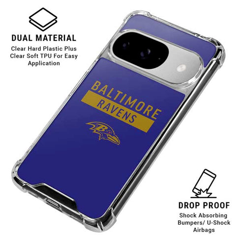 NFL Baltimore Ravens Purple Performance Series Google Pixel 10 Clear Case
